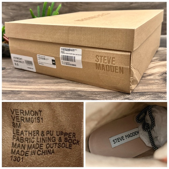 NIB Steve Madden Vermont Leather Platform Hiker Combat Boots 8M - Picture 11 of 11